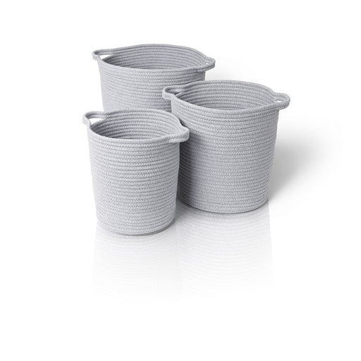 Blomus Boa Set Of 3 Baskets Cotton, Lite Grey - 65598