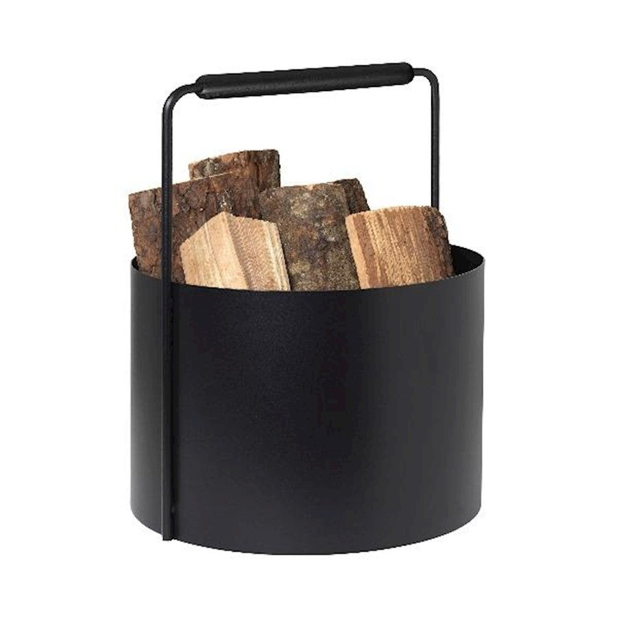 Blomus Ashi Ashi Firewood Basket, Black Handle - 66164