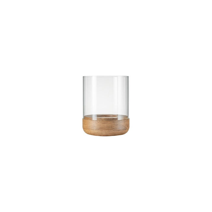 Blomus Lanto Hurricane Lamp/Wood Base, Small - 66256