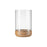 Blomus Lanto Hurricane Lamp/Wood Base, Medium - 66257