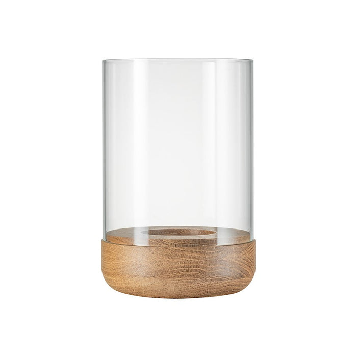 Blomus Lanto Hurricane Lamp/Wood Base, Large - 66258