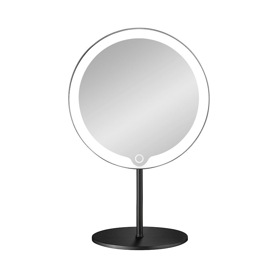 Blomus Modo LED Vanity Mirror, H 6.3"XB 7.9"XT 5.5", Black - 66350