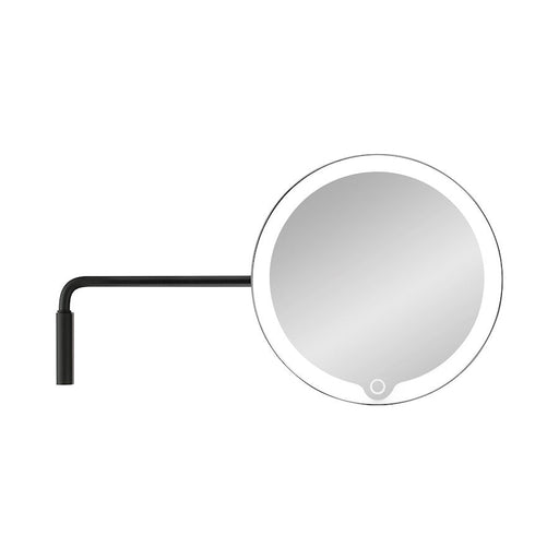 Blomus Modo Wall Mounted LED Vanity Mirror, H 6.3"XB 7.9"XT 12", Black - 66352