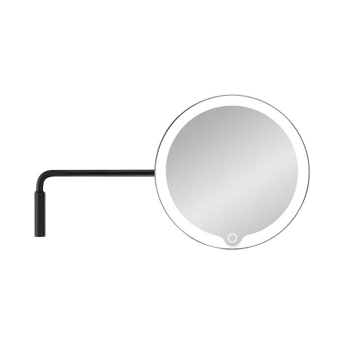 Blomus Modo Wall Mounted LED Vanity Mirror, H 6.3"XB 7.9"XT 12", Black - 66352