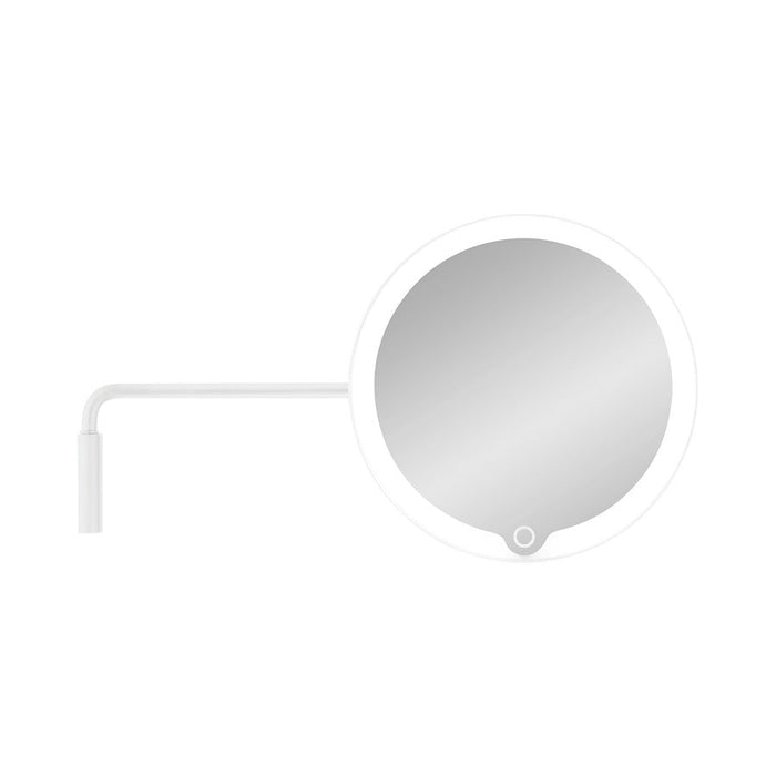 Blomus Modo Wall Mounted LED Vanity Mirror, H 6.3"XB 7.9"XT 12", White - 66353