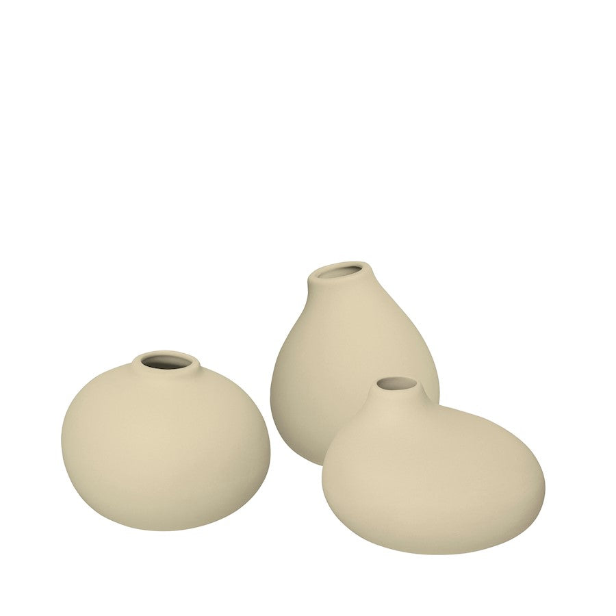 Blomus Nona Set Of 3 Mini Vases, Vanilla - 66515