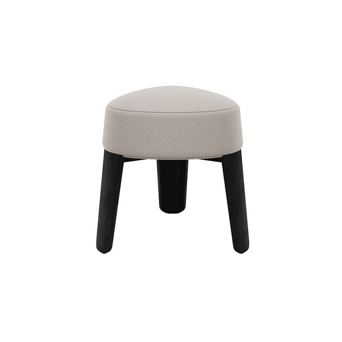 Blomus Kuon Upholstered Stool/Black Oak Feet, Desert Boucle Textile - 66939