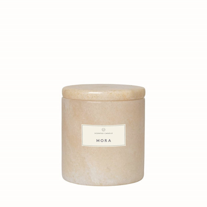 Blomus Frable Scented Candle with Marble Container, Mora Fragrance - 69234