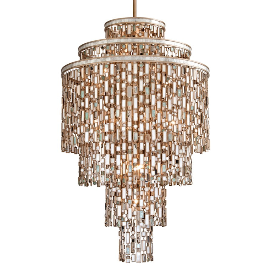 Corbett Lighting Dolcetti 19Lt Pendant, Dolcetti Silver/Crystal - 142-719-CPL