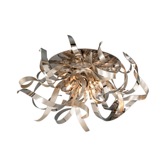 Corbett Lighting Graffiti 4Lt Semi Flush Mount, Silver Leaf/Smoke - 154-34-SL-SS