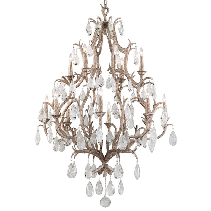 Corbett Lighting Amadeus 12 Lt Chandelier, Gold Leaf/Italian Drops - 163-712-SGL