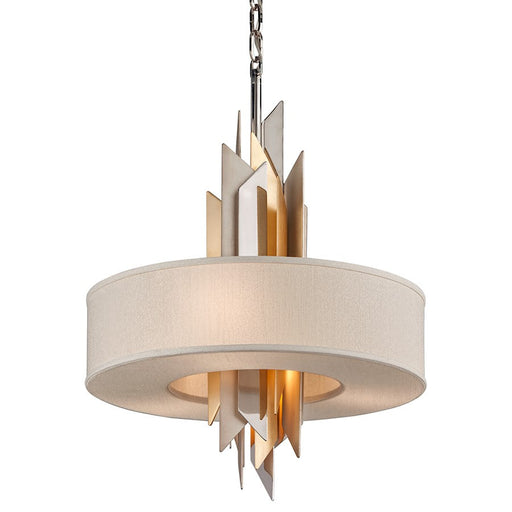 Corbett Lighting Modernist 4 Lt Pendant, Silver/Gold/HB Ivory - 207-44-SS-WSL-GL