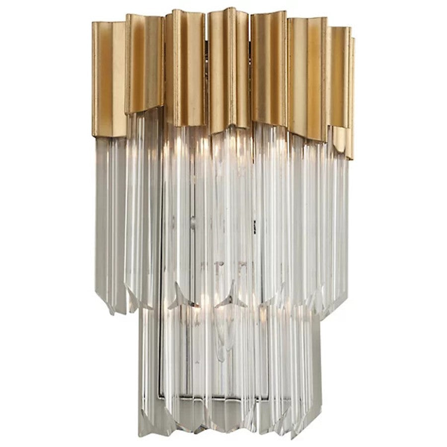 Corbett Lighting Charisma 2 Lt Sconce, Gold/Stainless Crystal - 220-12-GL/SS