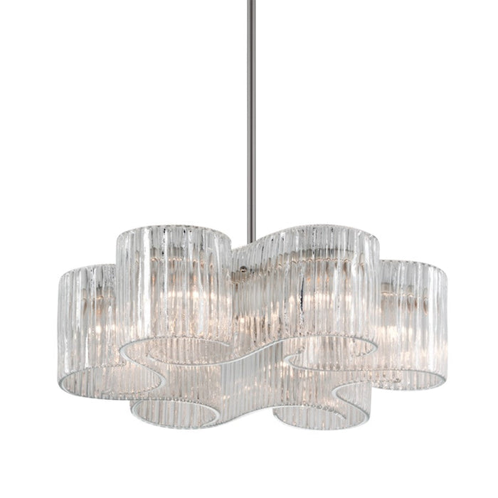 Corbett Lighting Circo 6 Lt Pendant, Silver Leaf/Clear Venetian - 240-46-WSL