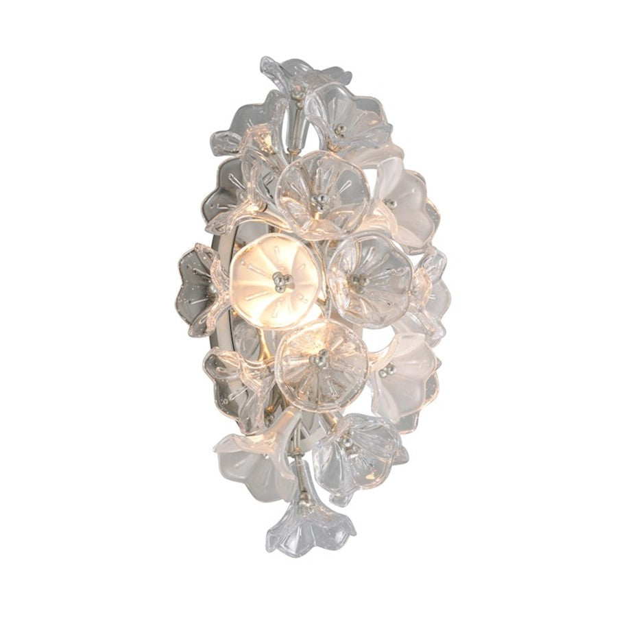 Corbett Lighting Jasmine 1 Light Wall Sconce, Silver Leaf/Clear - 269-11-SL