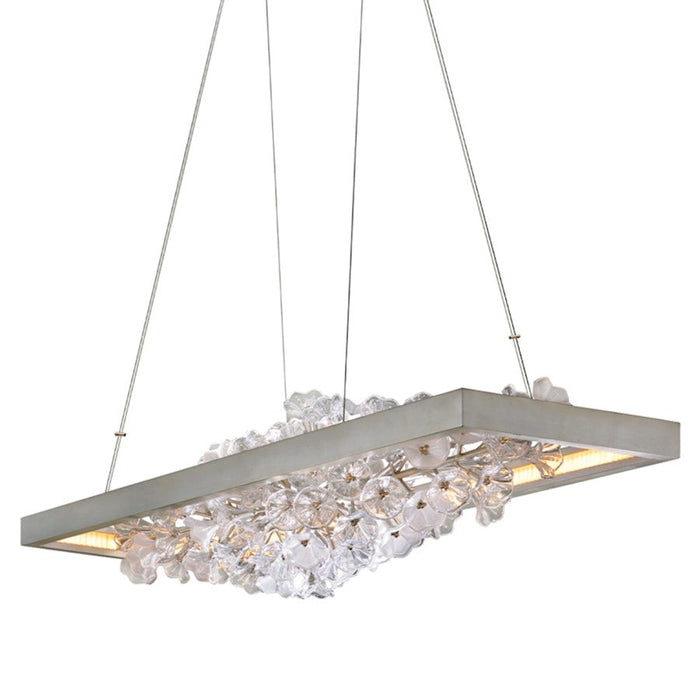 Corbett Lighting Jasmine 1 Lt 18" Linear Chandelier, Silver Leaf - 269-51-SL