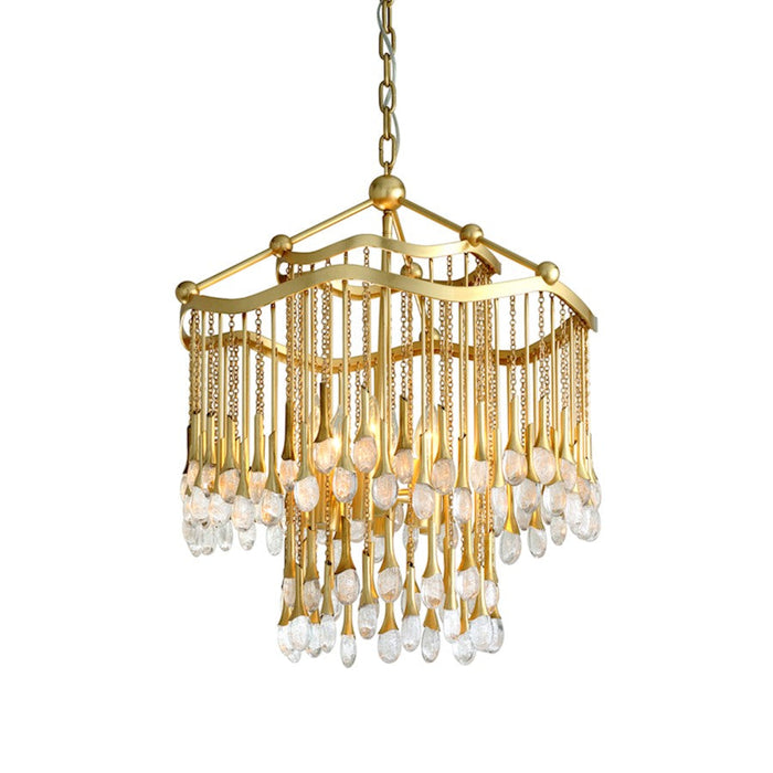 Corbett Lighting Kiara 6 Light Chandelier, Gold Leaf/Clear - 286-06-GL