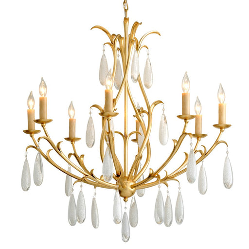 Corbett Lighting Prosecco 8 Lt Chandelier, Gold/White Meteorite - 293-08-GL