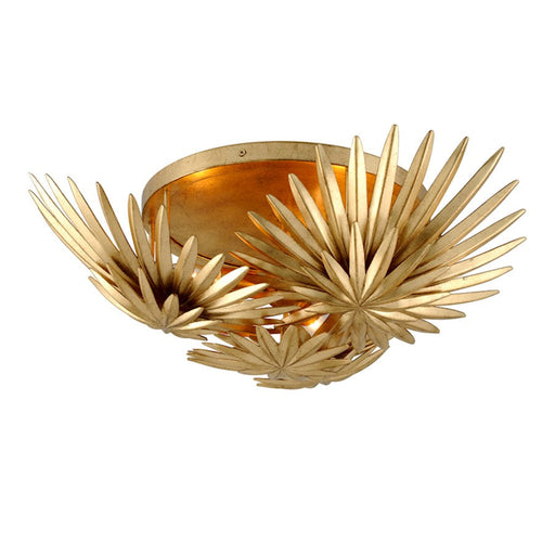 Corbett Lighting Savvy 3 Light Semi Flush Mount, Gold Leaf - 309-33-VGL