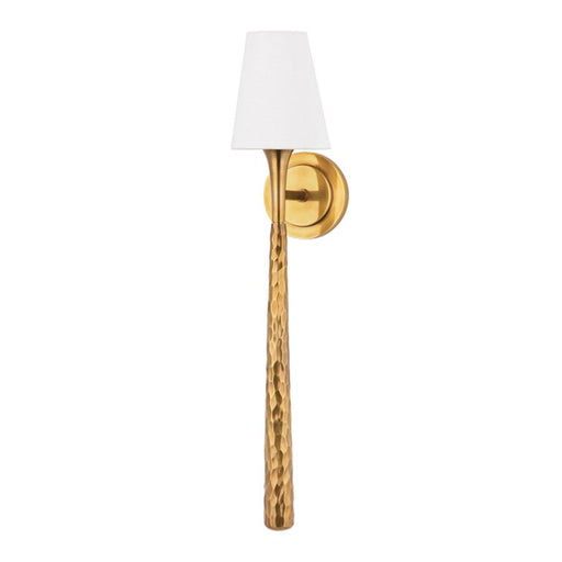 Corbett Lighting Greta 1 Light Wall Sconce, Vintage Brass/White - 407-01-VB