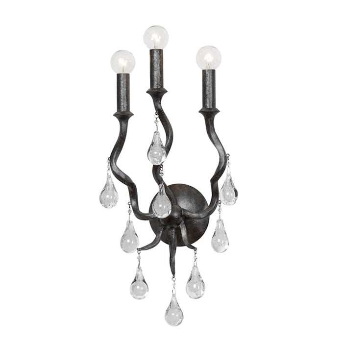 Corbett Lighting Aveline 3 Light Wall Sconce, Black Silver Leaf - 414-03-BSL