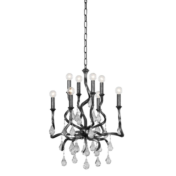 Corbett Lighting Aveline 8 Light Chandelier, Black Silver/Clear - 414-23-BSL