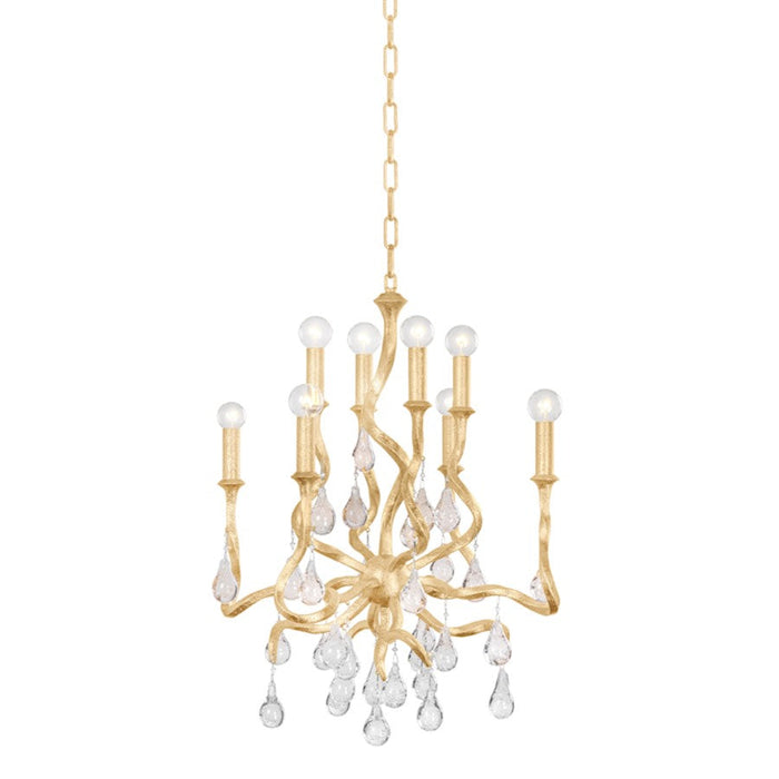 Corbett Lighting Aveline 8 Light Chandelier, Gold Leaf/Clear - 414-23-GL