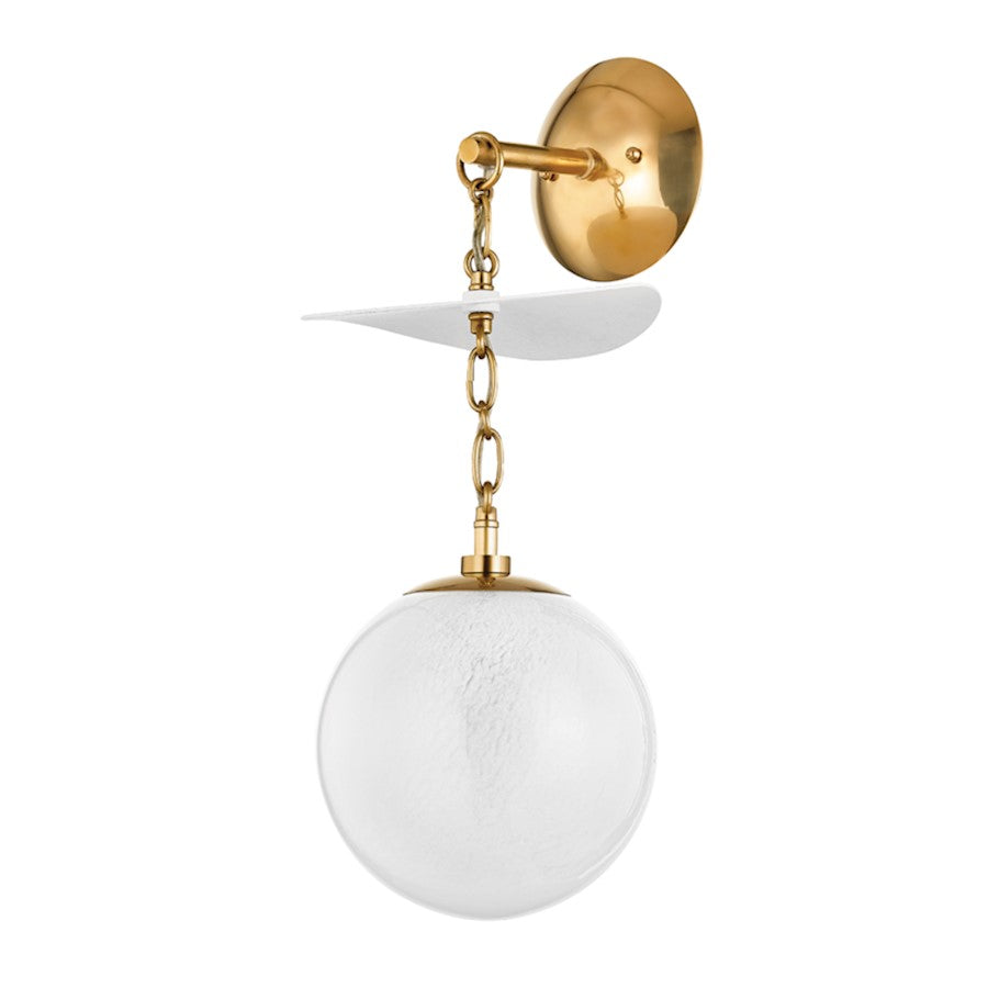 Corbett Lighting Antoinette 1 Light Wall Sconce, Brass/Cloud - 419-01-VB-GSW