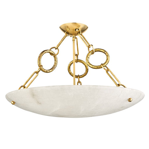 Corbett Lighting Yadira 6 Light Semi Flush, Vintage Brass/White - 420-06-VB