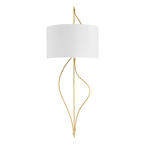 Corbett Lighting Akina 2 Light Wall Sconce, Vintage Brass/White - 421-02-VB