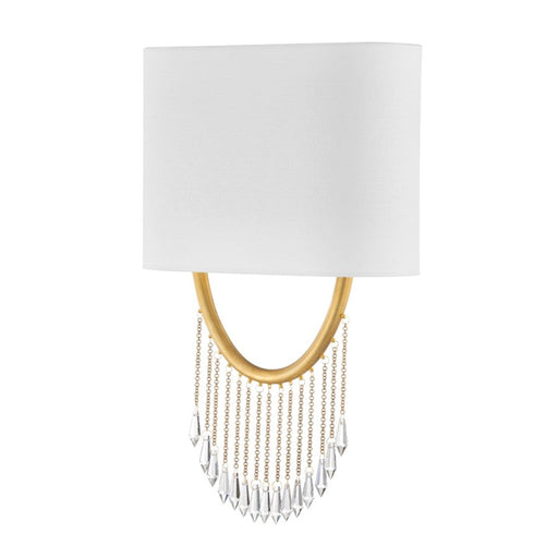 Corbett Lighting Francesca 2 Light Wall Sconce, Vintage Brass/White - 439-19-VB