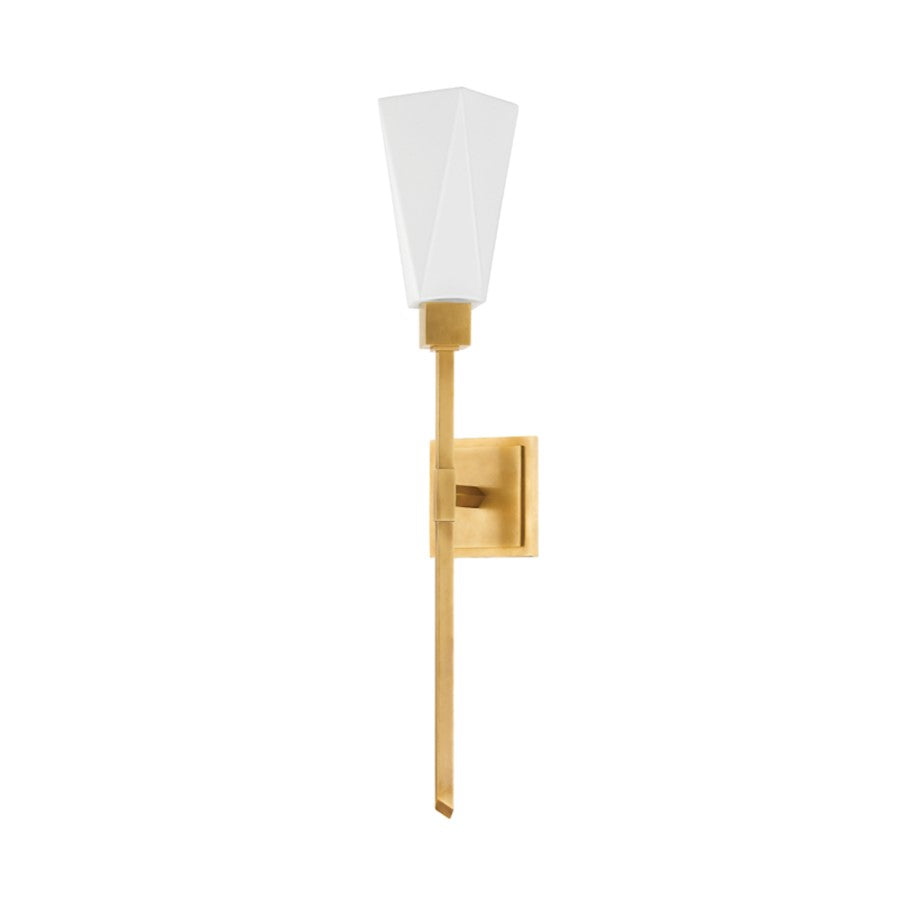 Corbett Lighting Artemis 1 Light Wall Sconce, Brass/Opal Matte - 441-28-VB