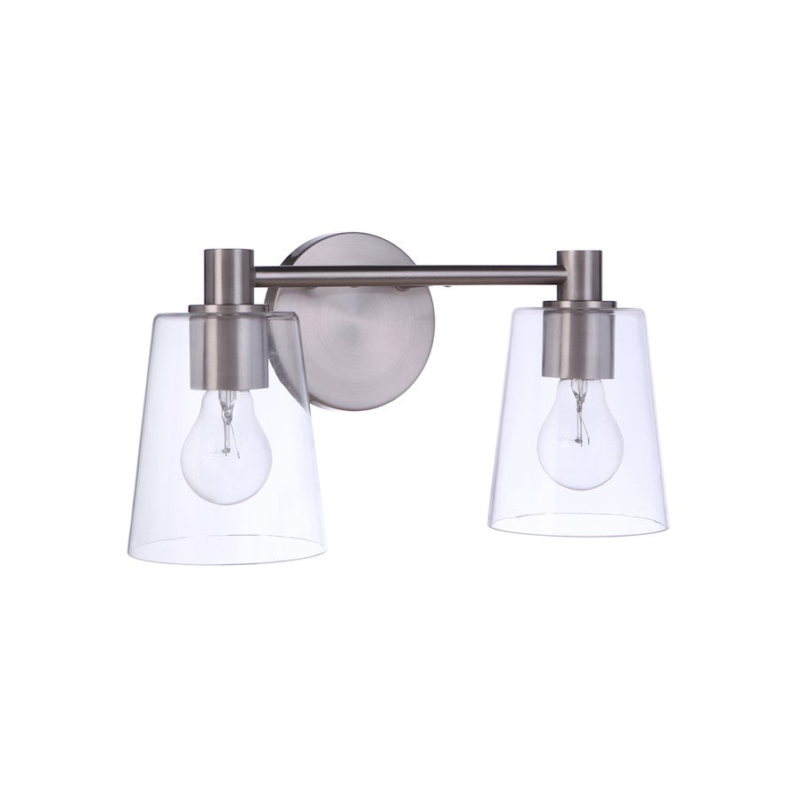 Craftmade Emilio 2 Light Vanity, Brushed Polished Nickel - 12615BNK2