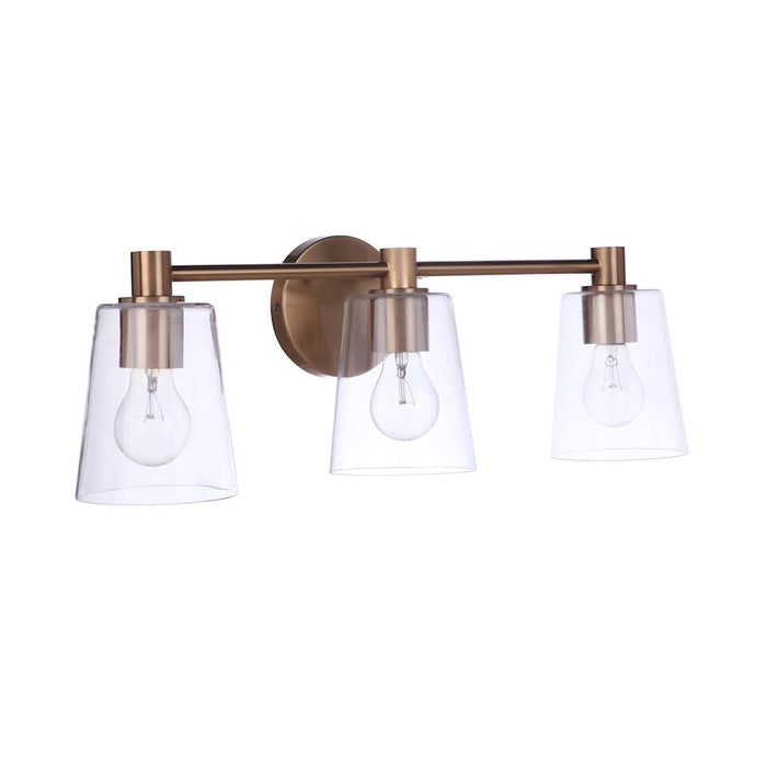 Craftmade Emilio 3 Light Vanity, Satin Brass - 12623SB3