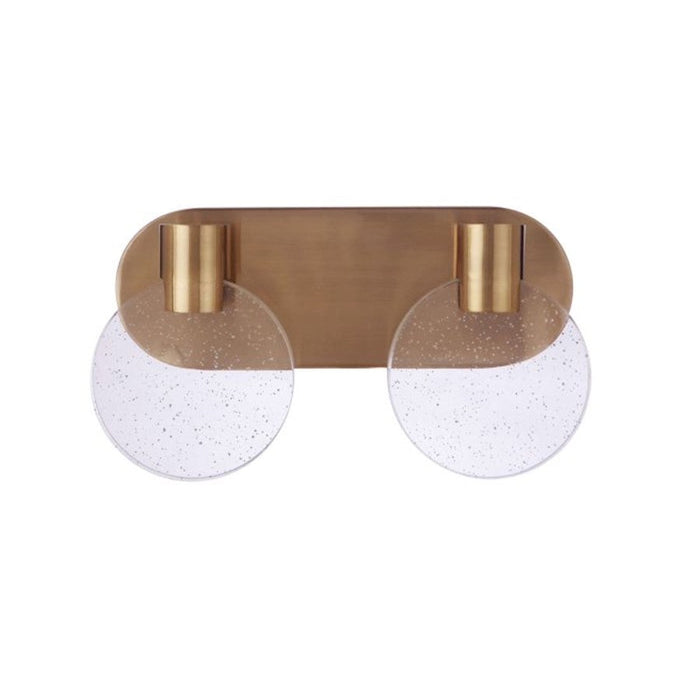 Craftmade Glisten 2 Light LED Vanity, Satin Brass/Seeded - 15114SB-LED