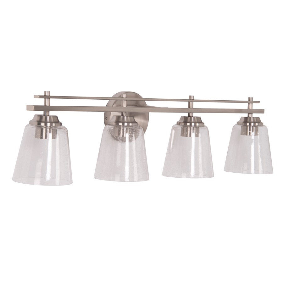 Craftmade Drake 4 Light Vanity, Brushed Polished Nickel/Clear Seeded - 19633BNK4