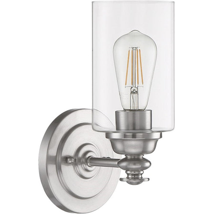 Craftmade Dardyn 1 Light Wall Sconce, Brushed Nickel/Clear - 49801-BNK-C