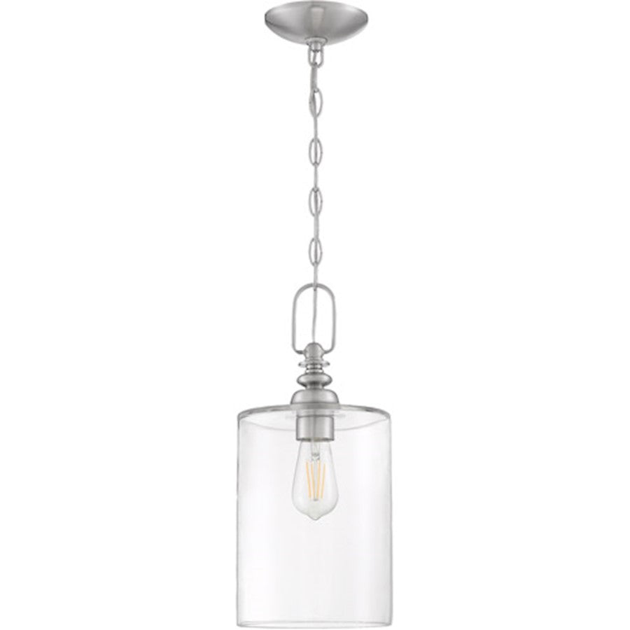 Craftmade Dardyn 1 Light Mini Pendant, Brushed Nickel/Clear - 49891-BNK-C