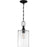 Craftmade Dardyn 1 Light Mini Pendant, Flat Black/Clear - 49891-FB-C