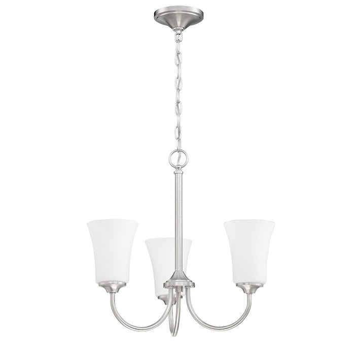 Craftmade Gwyneth 3 Light Chandelier, BP Nickel/Frosted - 50423-BNK-WG