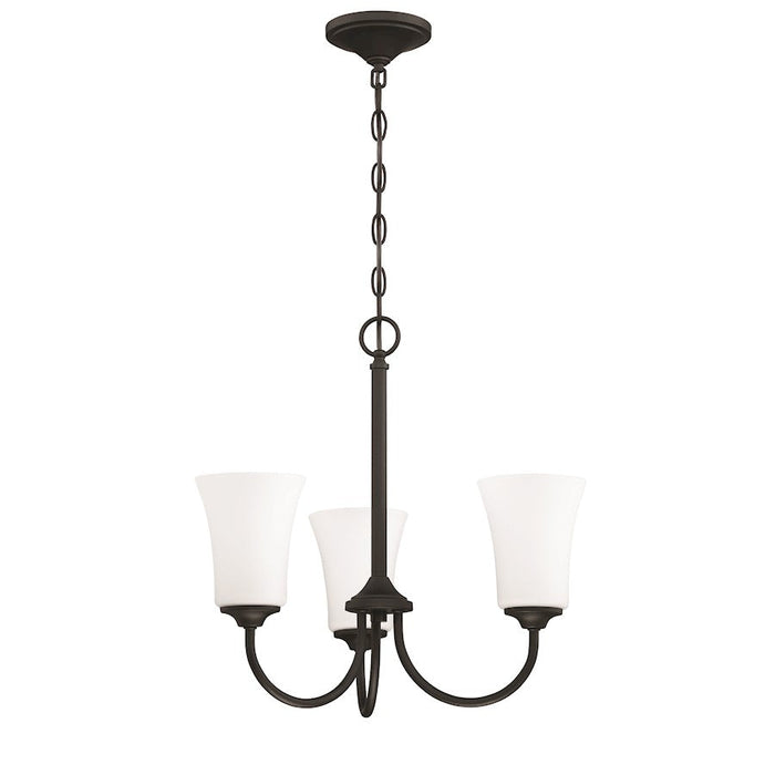 Craftmade Gwyneth 3 Light Chandelier, Flat Black/Frosted - 50423-FB-WG