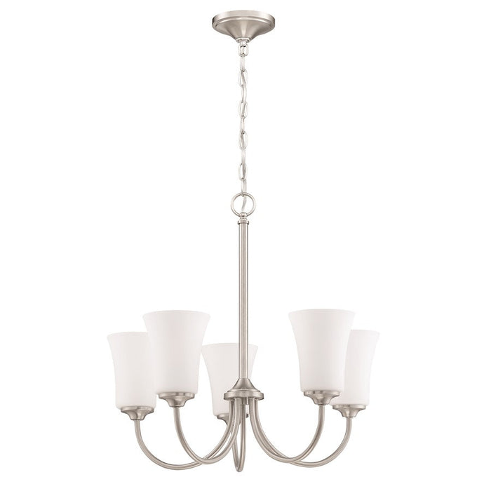 Craftmade Gwyneth 5 Light Chandelier, BP Nickel/Frosted - 50425-BNK-WG