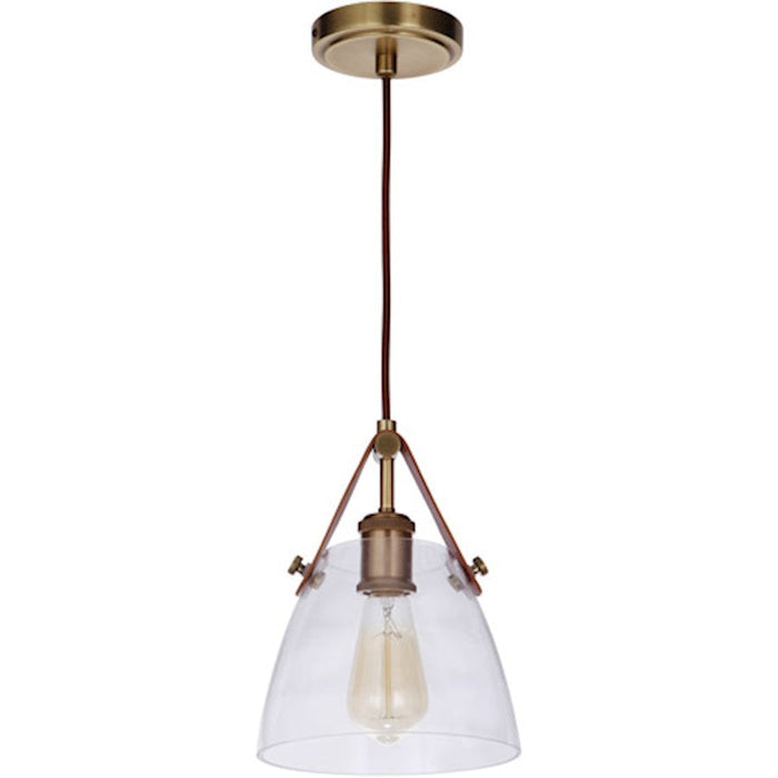 Craftmade Hagen 1 Light Pendant, Vintage Brass - 51391-VB