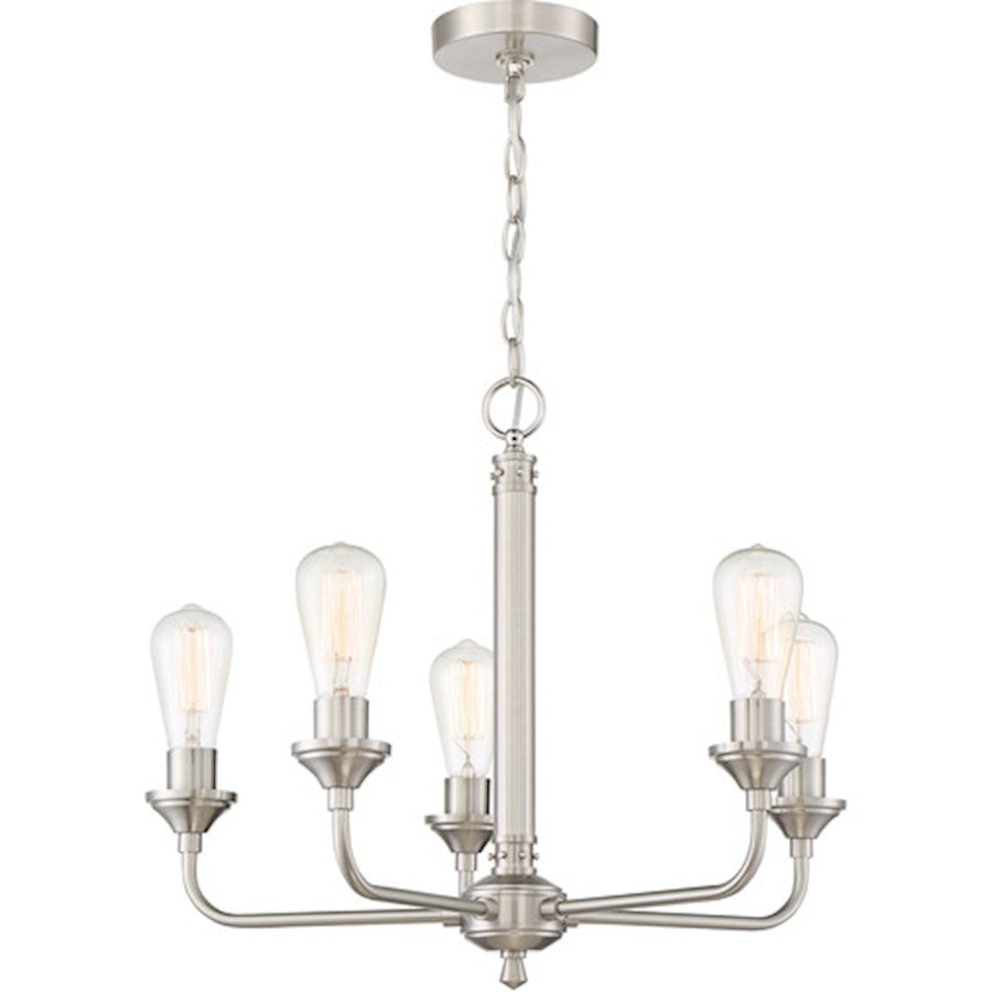 Craftmade Bridgestone 5 Light Chandelier, Brushed Polished Nickel - 53025-BNK