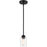 Craftmade Chicago 1 Light Mini Pendant, Flat Black/Clear Seeded - 53191-FB