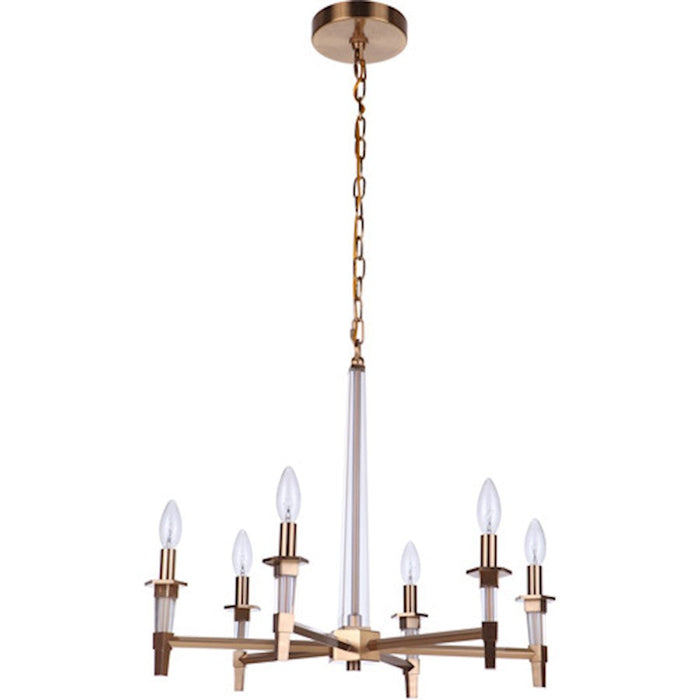 Craftmade Tarryn 6 Light Chandelier, Satin Brass - 53226-SB