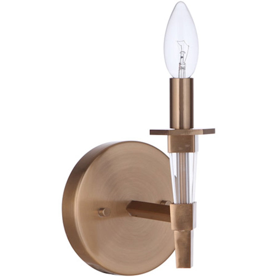 Craftmade Tarryn 1 Light Wall Sconce, Satin Brass - 53261-SB