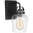 Craftmade Trystan 1 Light Wall Sconce, Flat Black/Clear - 53501-FB