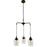 Craftmade Trystan 3 Light Chandelier, Flat Black/Clear - 53523-FB