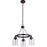 Craftmade Foxwood 3 Light Chandelier, Flat Black/Dark Teak - 53623-FBDT